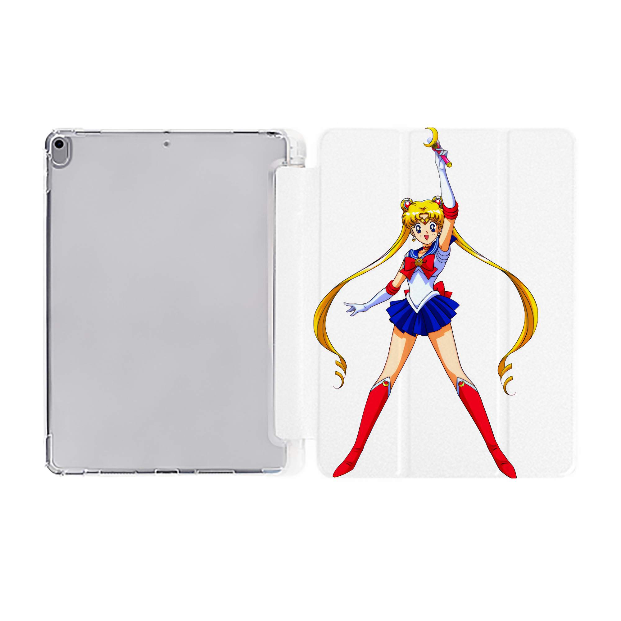 （画像用） 美少女戦士セーラームーン 月野 うさぎ つきの うさぎ Sailor Moon Tsukino Usagi IPad ケース ペン収納付き 三つ折りスタンド PUレザー×シリコン 対応機種9.5/10.5/10.9インチ
